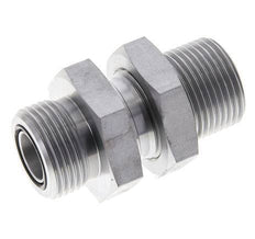 UN 1-3/16''-12 Male Zincated Steel Bulkhead Fitting ORFS 400 Bar - Hydraulic