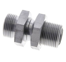 UN 1-3/16''-12 Male Zincated Steel Bulkhead Fitting ORFS 400 Bar - Hydraulic