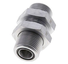 UN 1-3/16''-12 Male Zincated Steel Bulkhead Fitting ORFS 400 Bar - Hydraulic