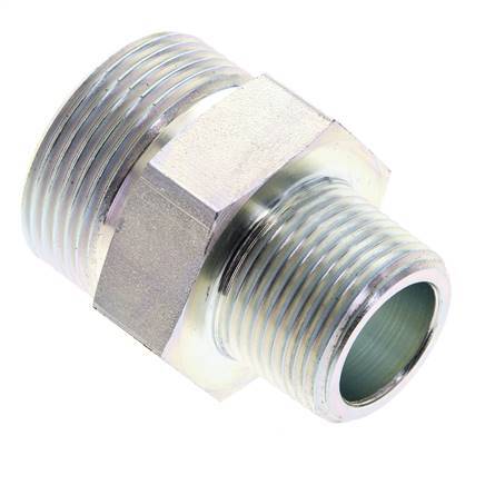 UN 1-7/16''-12 x 3/4'' NPT Acero zincado Espiga doble ORFS 400 Bar - Hidráulico