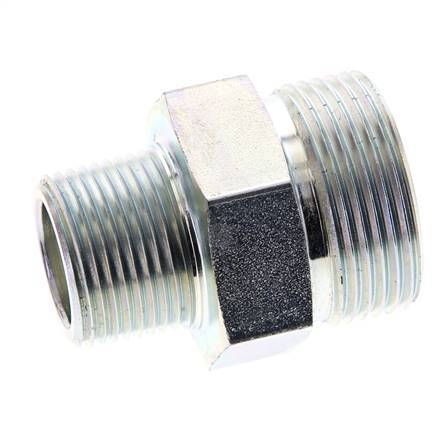 UN 1-7/16''-12 x 3/4'' NPT Acero zincado Espiga doble ORFS 400 Bar - Hidráulico