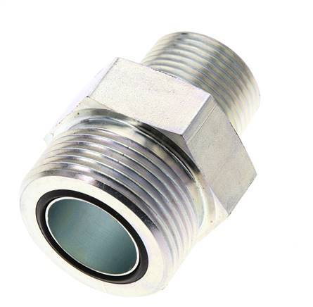 UN 1-7/16''-12 x 3/4'' NPT Acero zincado Espiga doble ORFS 400 Bar - Hidráulico
