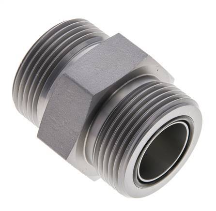 UN 1-7/16''-12 Acero zincado Doble Racor ORFS 400 Bar - Hidráulico