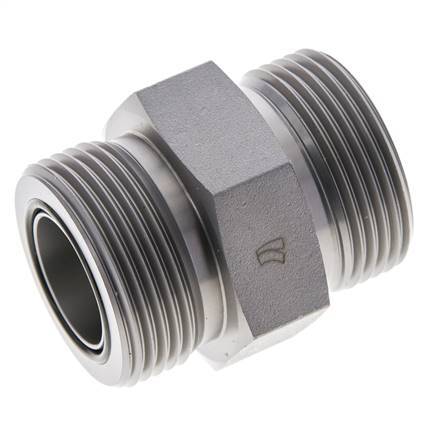UN 1-7/16''-12 Acero zincado Doble Racor ORFS 400 Bar - Hidráulico