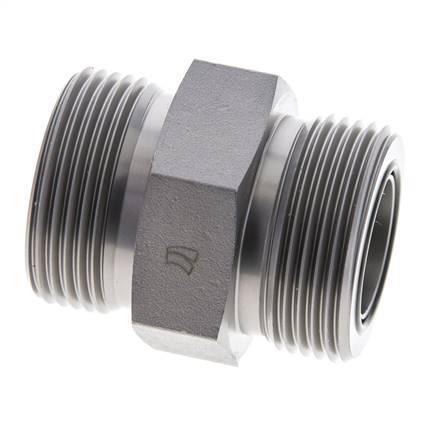 UN 1-7/16''-12 Acero zincado Doble Racor ORFS 400 Bar - Hidráulico