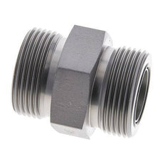 UN 1-7/16''-12 Zinc plated Steel Double Nipple ORFS 400 Bar - Hydraulic