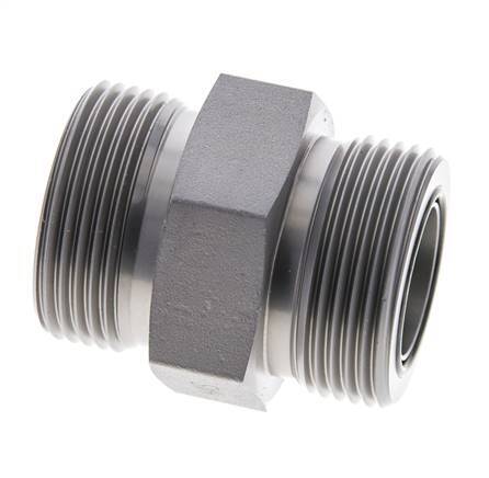 UN 1-7/16''-12 Acero zincado Doble Racor ORFS 400 Bar - Hidráulico
