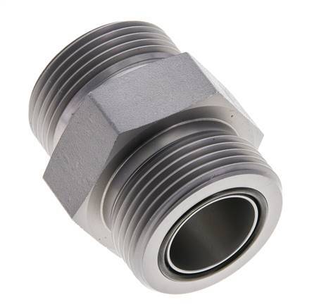 UN 1-7/16''-12 Acero zincado Doble Racor ORFS 400 Bar - Hidráulico