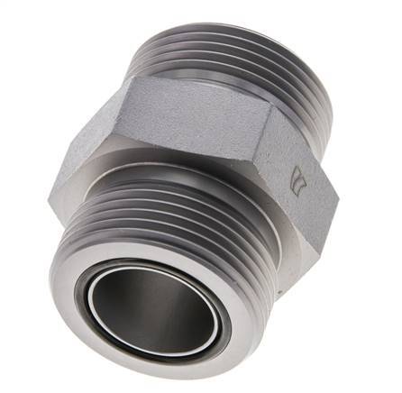 UN 1-7/16''-12 Acero zincado Doble Racor ORFS 400 Bar - Hidráulico
