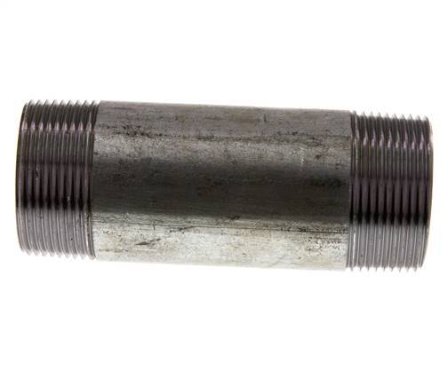 R 1 1/2'' Zinc plated Steel Double Pipe Nipple 50 Bar DIN 2982 - 120mm [2 Pieces]