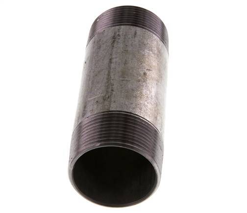 R 1 1/2'' Zinc plated Steel Double Pipe Nipple 50 Bar DIN 2982 - 120mm [2 Pieces]