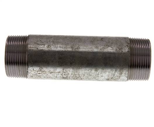 R 1 1/2'' Zinc plated Steel Double Pipe Nipple 50 Bar DIN 2982 - 150mm [2 Pieces]