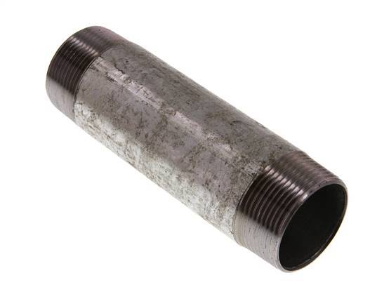 R 1 1/2'' Zinc plated Steel Double Pipe Nipple 50 Bar DIN 2982 - 150mm [2 Pieces]