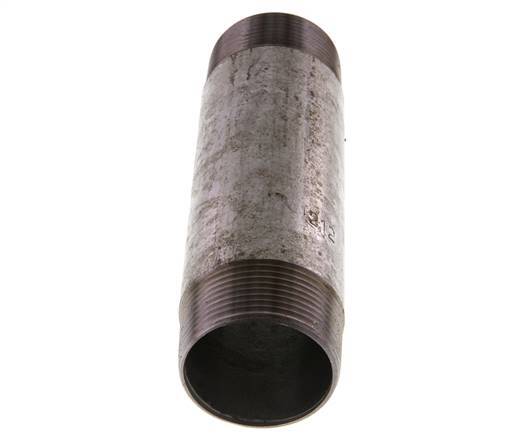 R 1 1/2'' Zinc plated Steel Double Pipe Nipple 50 Bar DIN 2982 - 150mm [2 Pieces]