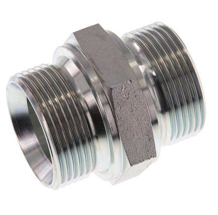 G 1 1/4'' Zinc plated Steel Double Nipple 315 Bar - Hydraulic