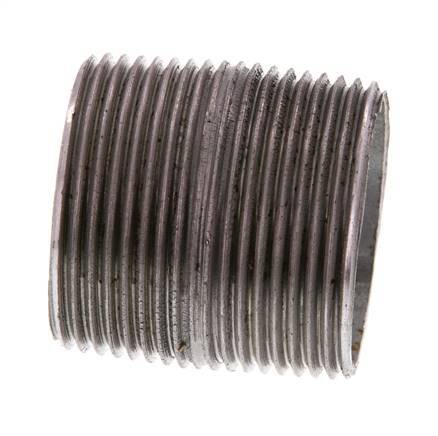 R 1 1/4'' Zinc plated Steel Double Pipe Nipple 50 Bar DIN 2982 - 40mm [2 Pieces]