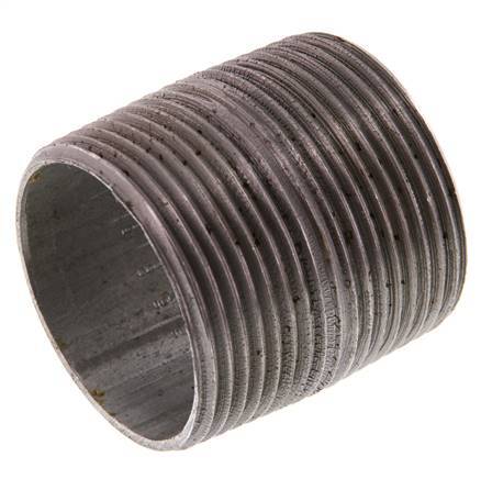 R 1 1/4'' Zinc plated Steel Double Pipe Nipple 50 Bar DIN 2982 - 40mm [2 Pieces]