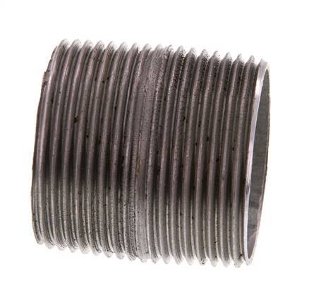 R 1 1/4'' Zinc plated Steel Double Pipe Nipple 50 Bar DIN 2982 - 40mm [2 Pieces]