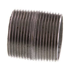 R 1 1/4'' Zinc plated Steel Double Pipe Nipple 50 Bar DIN 2982 - 40mm [2 Pieces]