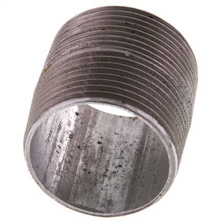 R 1 1/4'' Zinc plated Steel Double Pipe Nipple 50 Bar DIN 2982 - 40mm [2 Pieces]