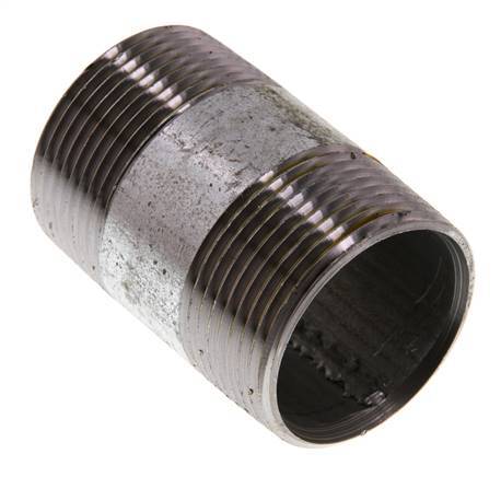 R 1 1/4'' Zinc plated Steel Double Pipe Nipple 50 Bar DIN 2982 - 60mm [5 Pieces]