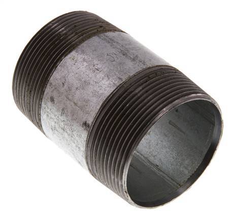 R 2'' Zinc plated Steel Double Pipe Nipple 50 Bar DIN 2982 - 80mm [2 Pieces]