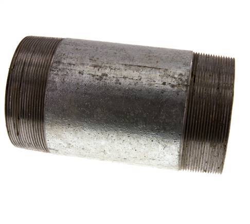 R 4'' Zinc plated Steel Double Pipe Nipple 50 Bar DIN 2982 - 200mm