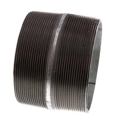 R 4'' Zinc plated Steel Double Pipe Nipple 50 Bar DIN 2982 - 80mm