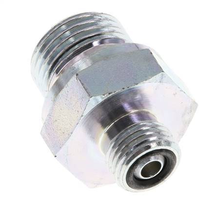 UNF 9/16''-18 x G 1/2'' Acero cincado Espiga doble ORFS 630 Barra - Hidráulica