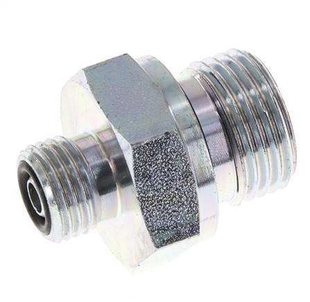 UNF 9/16''-18 x G 1/2'' Acero cincado Espiga doble ORFS 630 Barra - Hidráulica