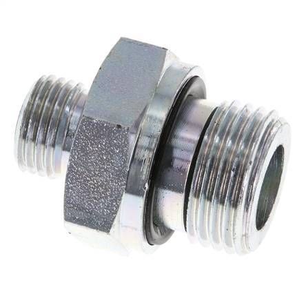 UNF 9/16''-18 x G 1/2'' Acero cincado Espiga doble ORFS 630 Barra - Hidráulica