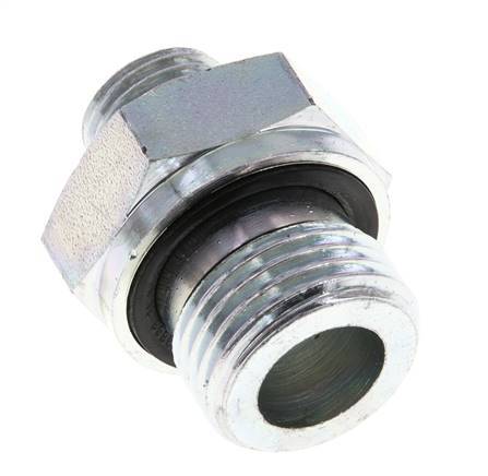 UNF 9/16''-18 x G 1/2'' Acero cincado Espiga doble ORFS 630 Barra - Hidráulica
