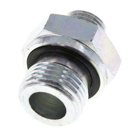 UNF 9/16''-18 x G 1/2'' Acero cincado Espiga doble ORFS 630 Barra - Hidráulica