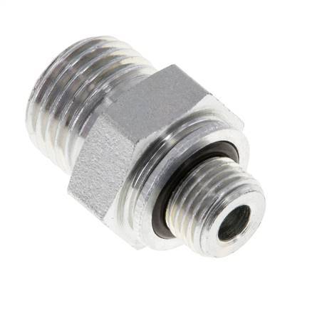 UNF 9/16''-18 x G 1/8'' Acero cincado Espiga doble ORFS 630 Barra - Hidráulica