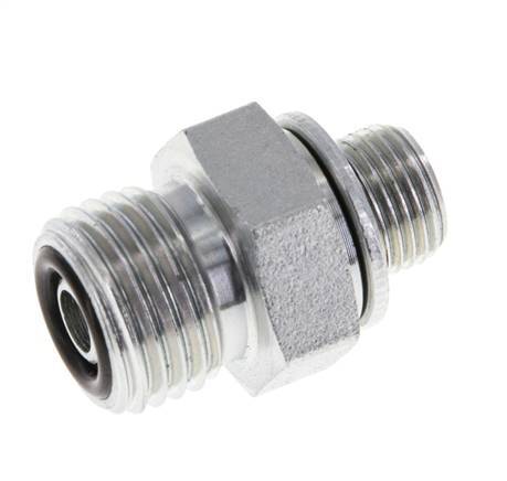 UNF 9/16''-18 x G 1/8'' Acero cincado Espiga doble ORFS 630 Barra - Hidráulica