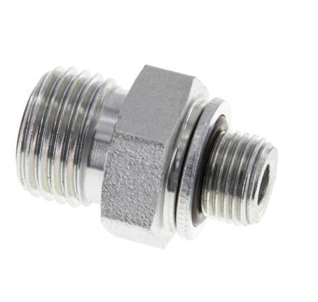 UNF 9/16''-18 x G 1/8'' Acero cincado Espiga doble ORFS 630 Barra - Hidráulica