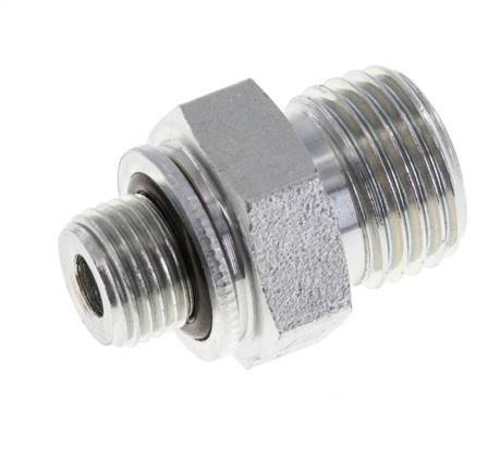 UNF 9/16''-18 x G 1/8'' Acero cincado Espiga doble ORFS 630 Barra - Hidráulica