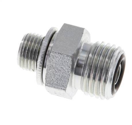 UNF 9/16''-18 x G 1/8'' Acero cincado Espiga doble ORFS 630 Barra - Hidráulica