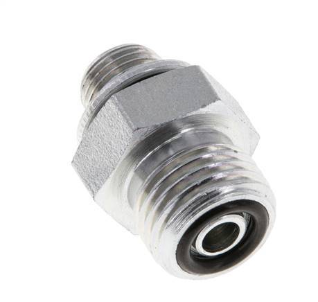 UNF 9/16''-18 x G 1/8'' Acero cincado Espiga doble ORFS 630 Barra - Hidráulica