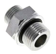 UN 11/16''-16 x G 1/2'' Acero cincado Espiga doble ORFS 630 Barra - Hidráulica