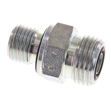 UN 11/16''-16 x G 1/4'' Acero cincado Espiga doble ORFS 630 Barra - Hidráulica