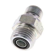 UN 11/16''-16 x G 1/4'' Acero cincado Espiga doble ORFS 630 Barra - Hidráulica