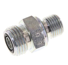 UN 11/16''-16 x G 1/4'' Acero cincado Espiga doble ORFS 630 Barra - Hidráulica