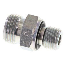 UN 11/16''-16 x G 1/4'' Acero cincado Espiga doble ORFS 630 Barra - Hidráulica