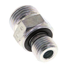 UN 11/16''-16 x G 1/4'' Acero cincado Espiga doble ORFS 630 Barra - Hidráulica