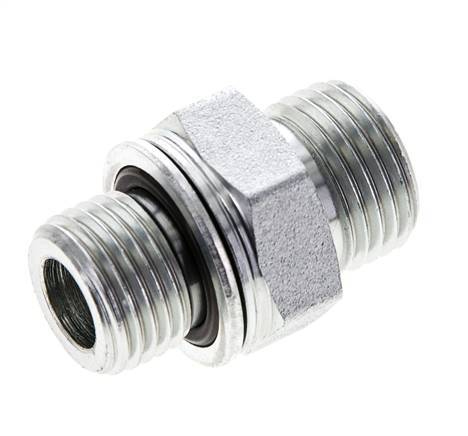 UN 11/16''-16 x M16x1.5 Acero zincado Espiga doble ORFS 630 Barra - Hidráulica