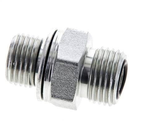 UN 11/16''-16 x M16x1.5 Acero zincado Espiga doble ORFS 630 Barra - Hidráulica