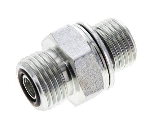 UN 11/16''-16 x M16x1.5 Acero zincado Espiga doble ORFS 630 Barra - Hidráulica