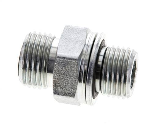 UN 11/16''-16 x M16x1.5 Acero zincado Espiga doble ORFS 630 Barra - Hidráulica