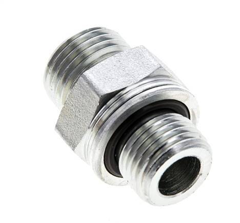 UN 11/16''-16 x M16x1.5 Acero zincado Espiga doble ORFS 630 Barra - Hidráulica